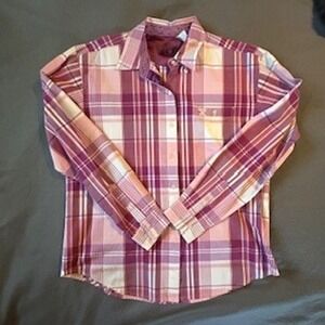 Twenty X Western Shirt Women's Pink Plaid Long Sleeve Rodeo Retro Size L‎
